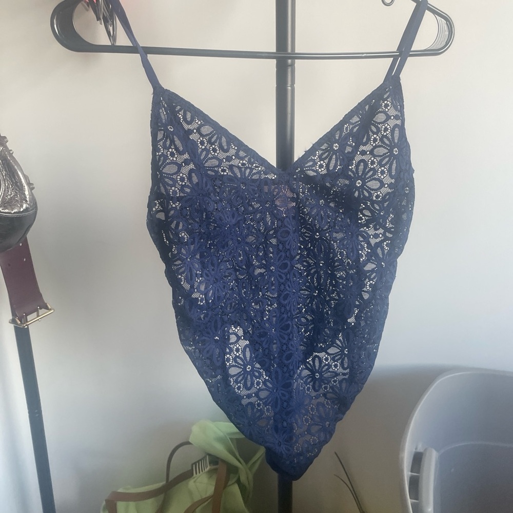 Navy Blue Lace Camisole